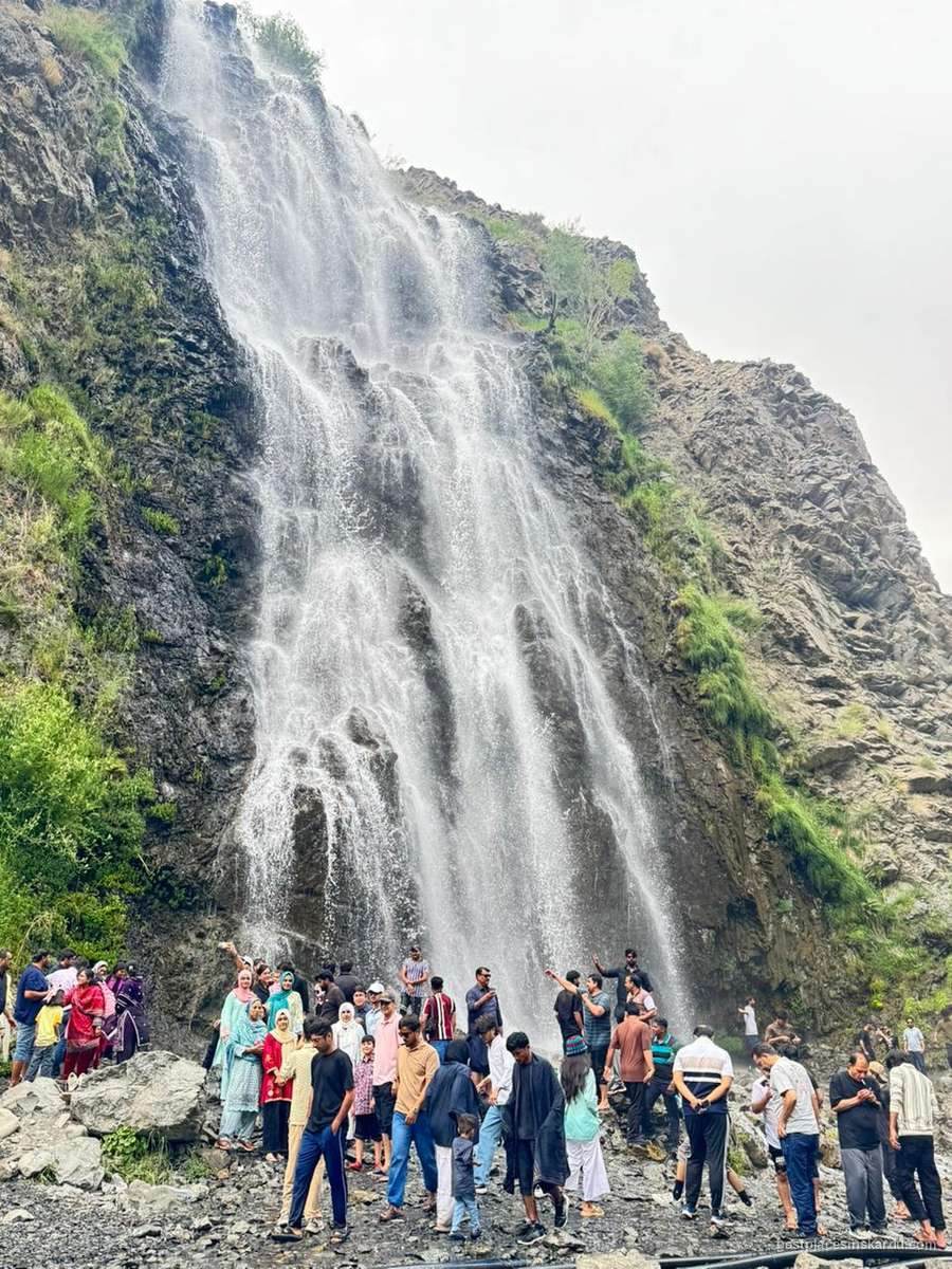 Manthokha Waterfall falling 55 metres in the Kharmang valley near Skardu