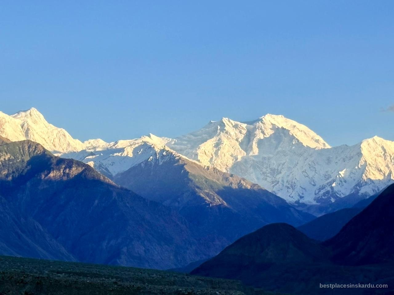 Snow-covered high peaks near the Skardu region of Gilgit-Baltistan
