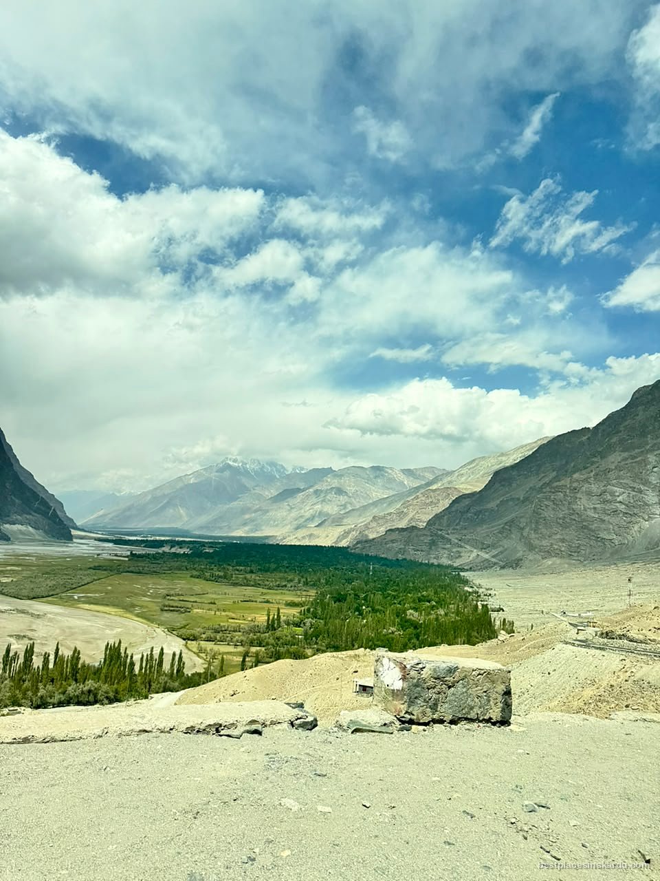 The Indus River curving through Shigar valley below the fort, Gilgit-Baltistan
