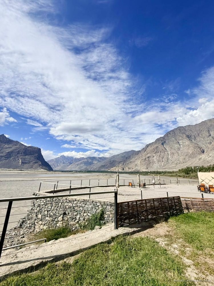 Terrace overlooking the Shigar valley and Indus river near Skardu