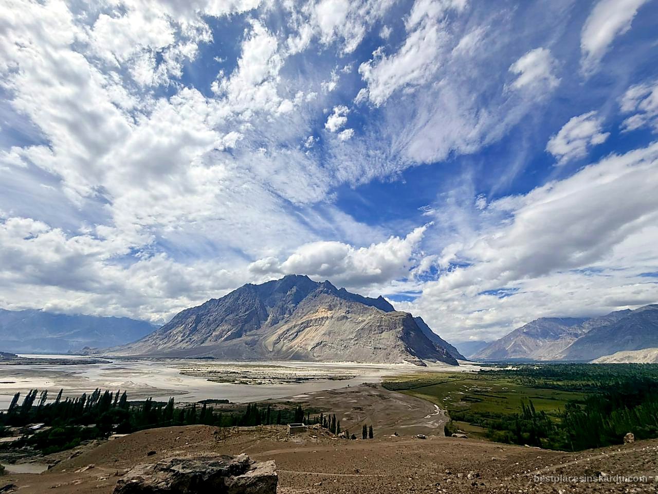 Karakoram mountains rising above the Skardu valley, Gilgit-Baltistan, northern Pakistan