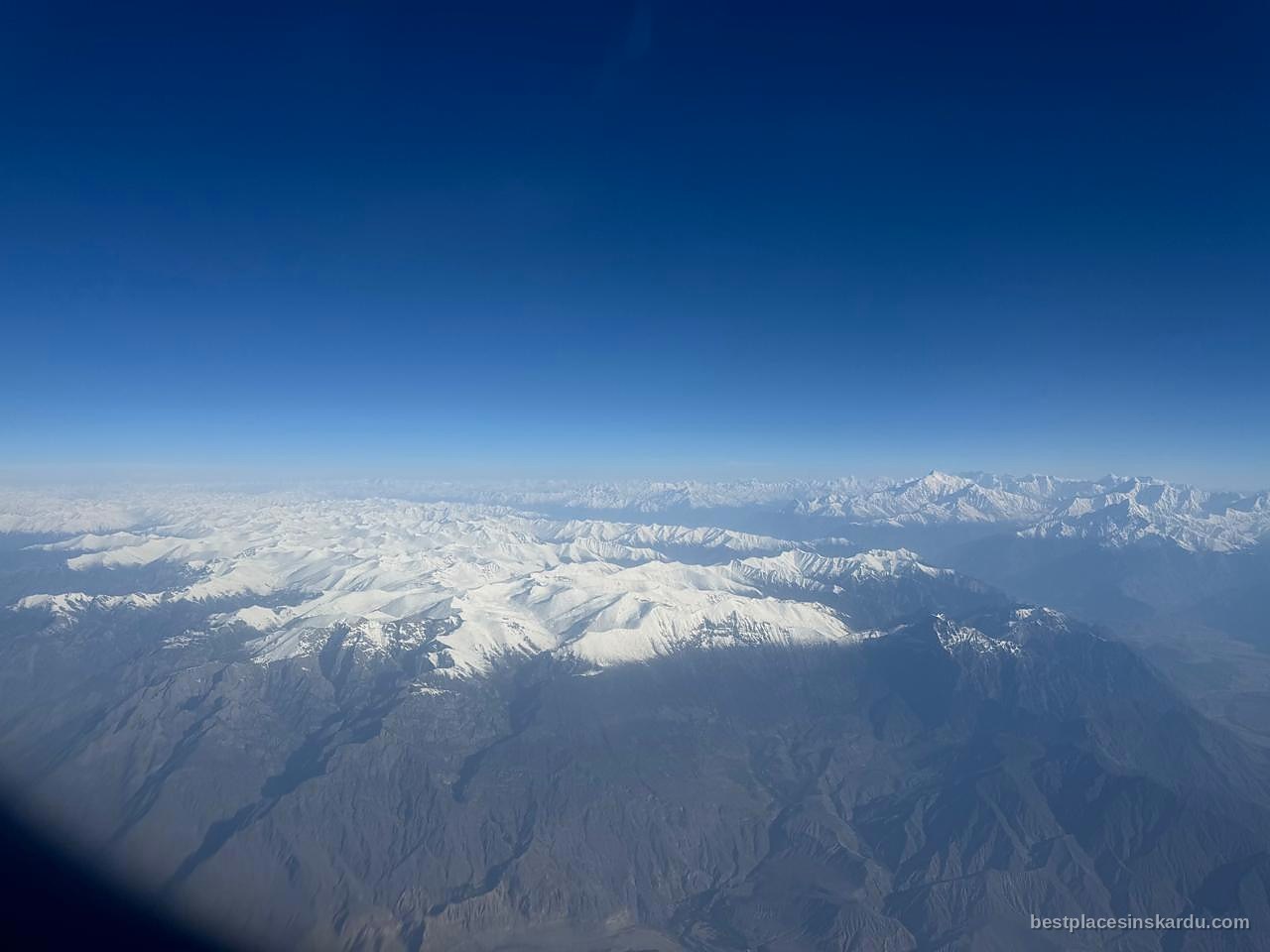 Snow-covered ranges seen from the Islamabad to Skardu flight